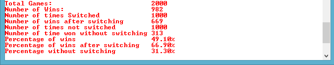 Results of 1000 switches and 1000 none switches.