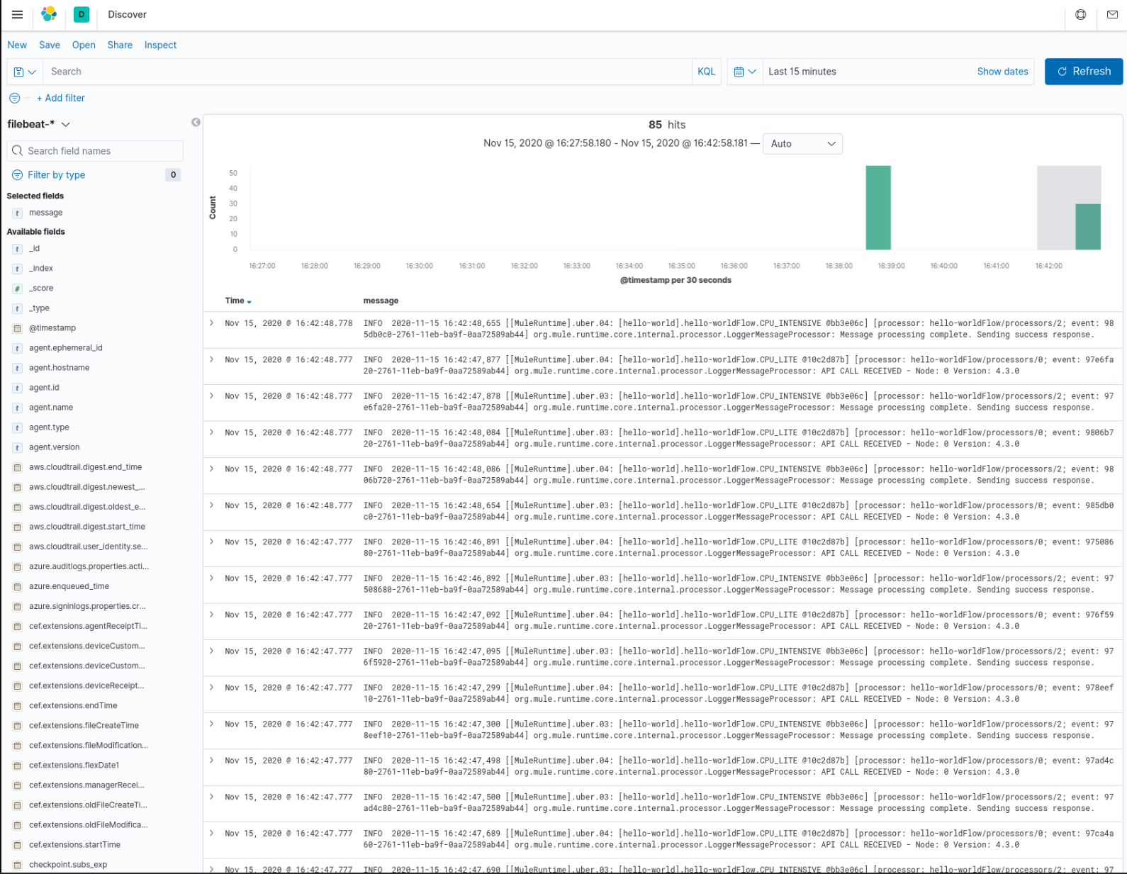 Mule logs in Kibana