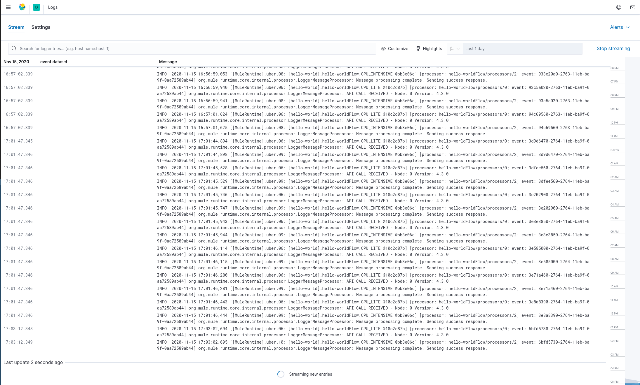 Kibana Live Stream